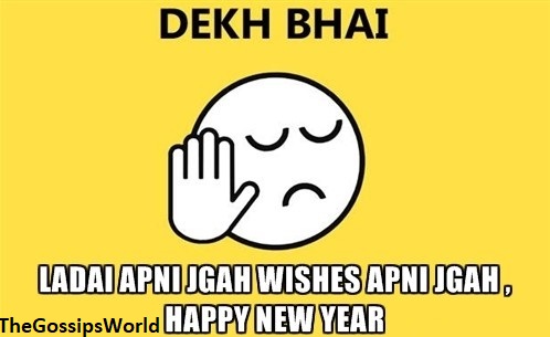Happy New Year 2022 Funny HNY Dekh Bhai Memes Trolls Jokes Shayari Messages HD Pics  - 48