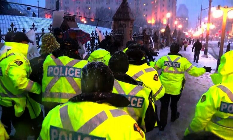 OTTAWA PROTEST  Is Woman Killed in Ottawa Protest  Lady Trampled By Cops Horse Ottawa  Rumors Explained  - 41